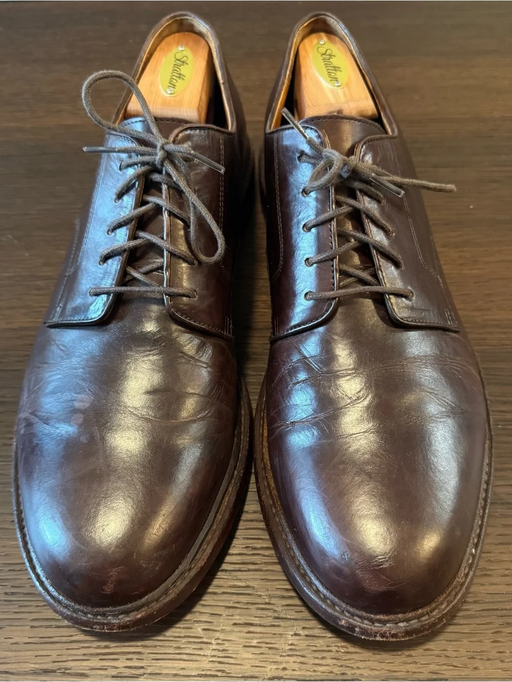 J. Crew Ludlow Derbies Dark Brown Leather Size 12 Men